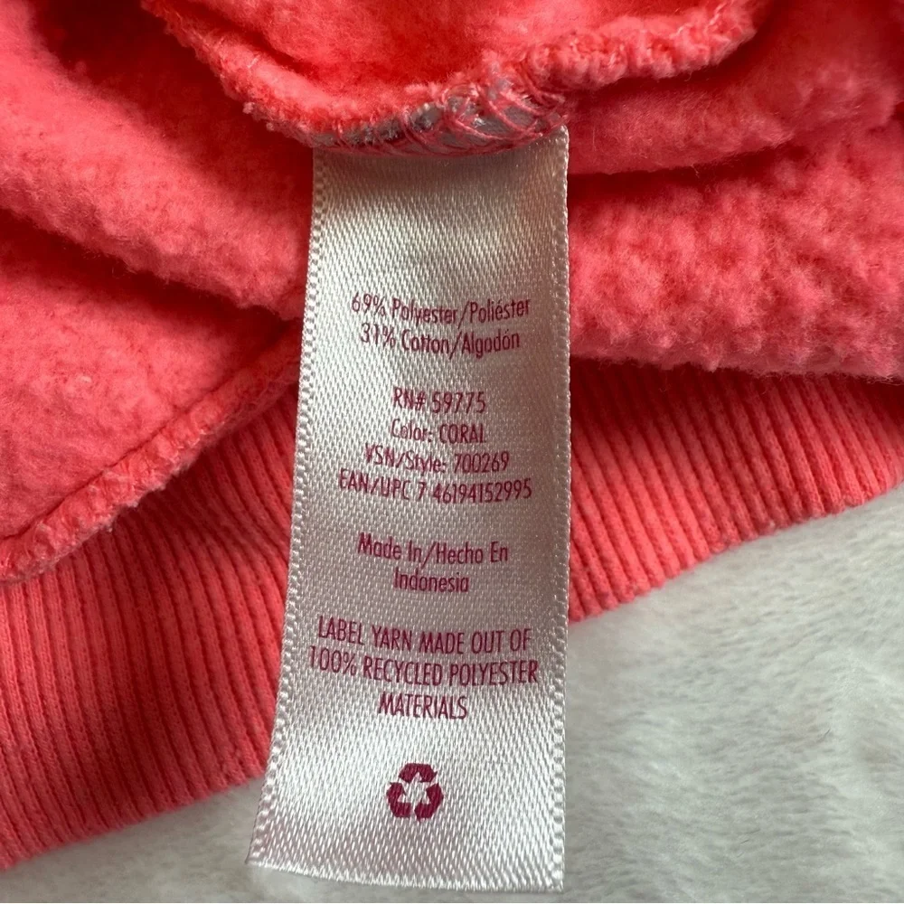 Justice Coral Cropped Fleece Hoodie